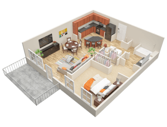 1 bed, 1 bath, 844 sqft, $2,062