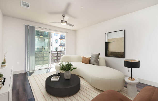 Living Room with Balcony and Hard Surface Flooring