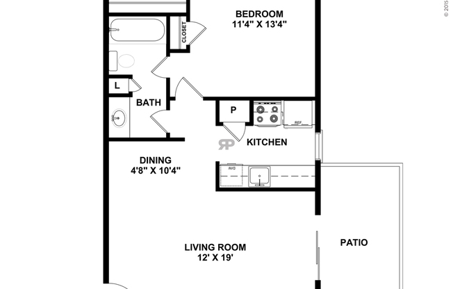 1 bed, 1 bath, 700 sqft, $869