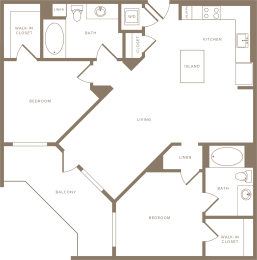 2 beds, 2 baths, 1,076 sqft, $4,139