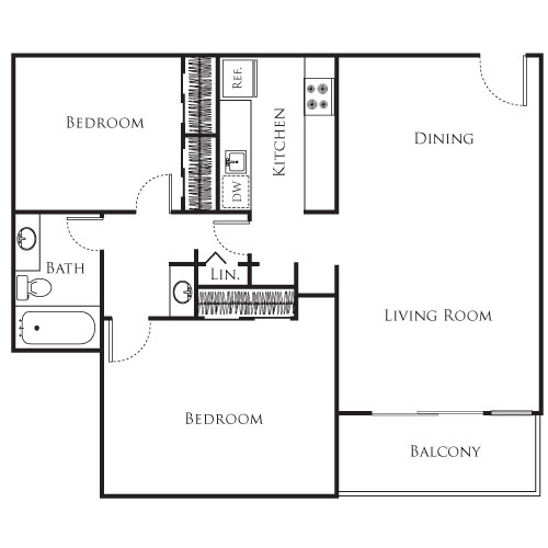 2 beds, 1 bath, 955 sqft, $3,152, Unit 412