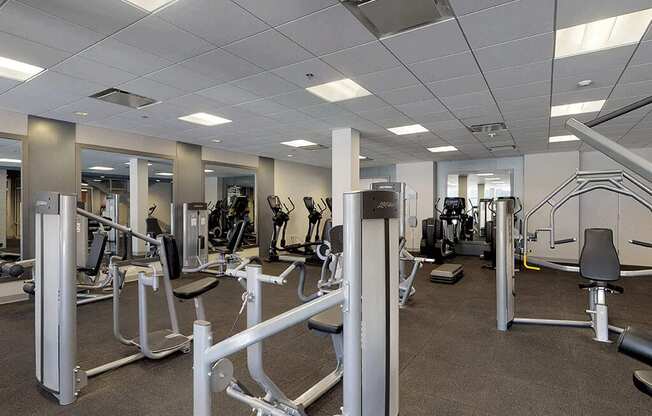Diverse equipment in this stunning fitness facility at Trillium Apartments, Virginia