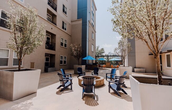 Outdoor Firepit with Lounge Chairs at Providence Place Apartments, Salt Lake City, UT