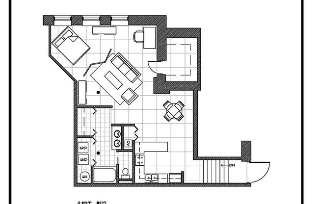 Studio, 1 bath, 929 sqft, $2,100, Unit 114