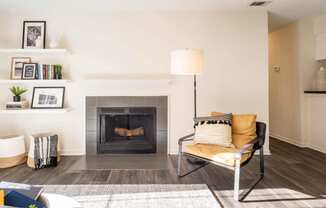 Living Area With Fireplace at Eagle Ridge Apartments, Monroeville, PA, 15146