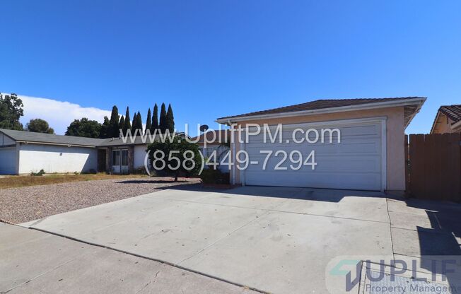 4 Bedroom 2 Bath Home in the Heart of Mira Mesa. More Photos Coming Soon!