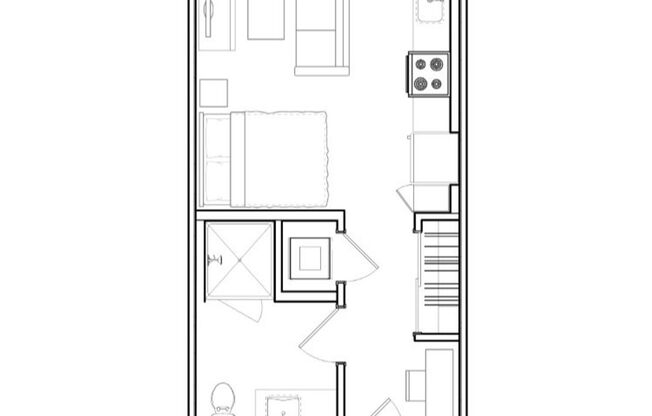 Studio, 1 bath, 439 sqft, $1,995, Unit 313