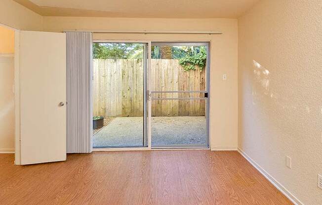 Interior apartment view of patio at 215 BAYVIEW APARTMENTS, San Rafael, CA