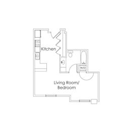 Studio, 1 bath, 575 sqft, $1,245