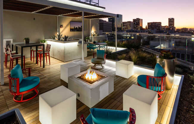 Rooftop Lounge with Fire Pit