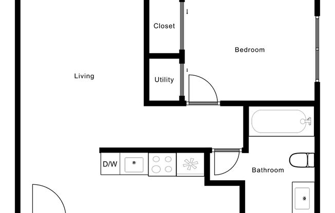 1 bed, 1 bath, 430 sqft, $1,112, Unit 31