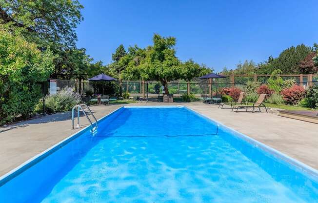 Sparkling Pool at Lincoln Village Apartments, Spokane Washington