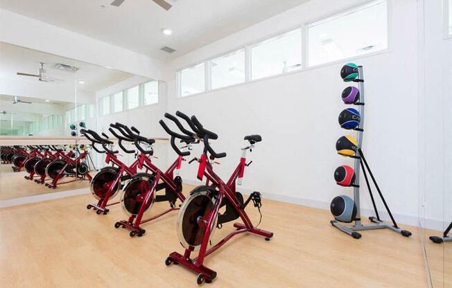 Spin bike studio at Cook Street Apartments, Portland, OR 97227