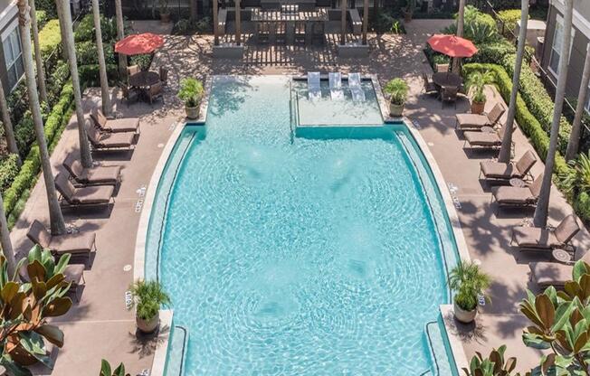 Aerial View Of Pool at The Plaza Museum District, Houston, 77004