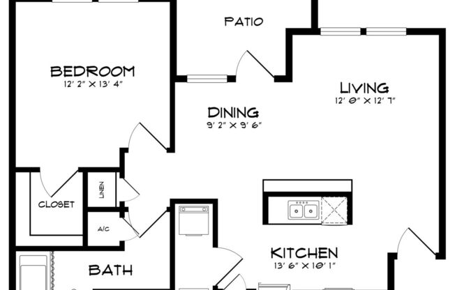 1 bed, 1 bath, 775 sqft, $1,420