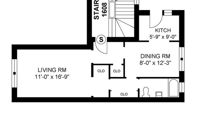 Studio, 1 bath, 492 sqft, $1,450, Unit 1608-2S