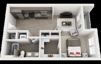 Studio, 1 bath, 601 sqft, $1,607