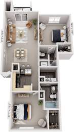 2 beds, 2 baths, 1,103 sqft, $1,480