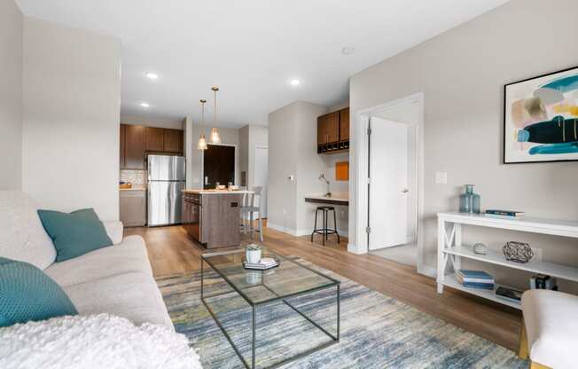 Living Room with Wood-Style Flooring