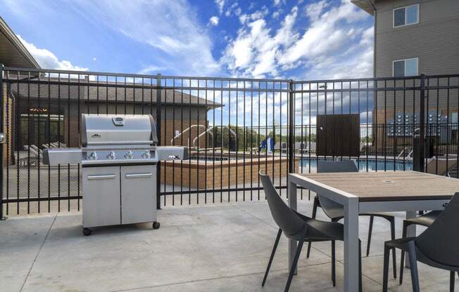 Outdoor grill at 360 at Jordan West best new apartments West Des Moines IA 50266
