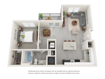 1 bed, 1 bath, 806 sqft, $1,521