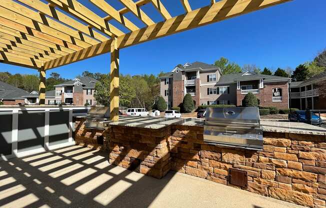 BBQ grills and outdoor kitchen at Palmetto Place, Fort Mill, 29708