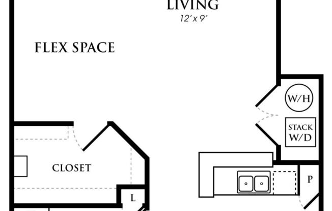 Studio, 1 bath, 521 sqft, $1,000