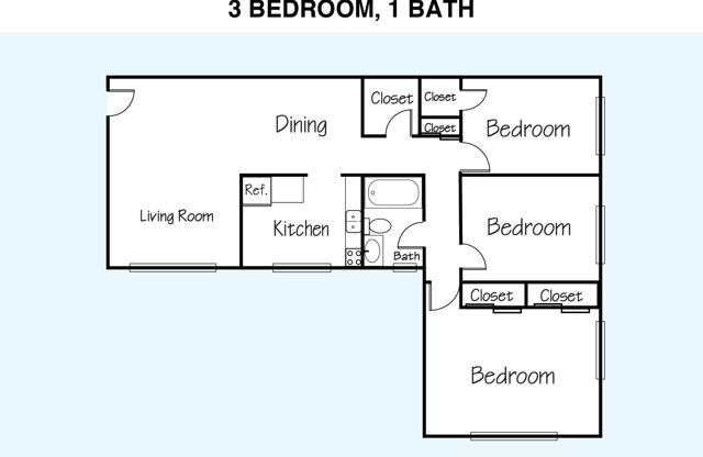 3 beds, 1 bath, 1,082 sqft, $2,159