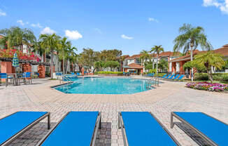 Pool area with sunning lounges