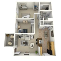 2 beds, 1 bath, 800 sqft, $1,342