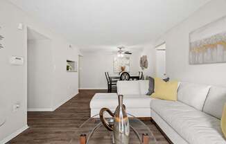 Spacious Living Area With Wood-Style Flooring