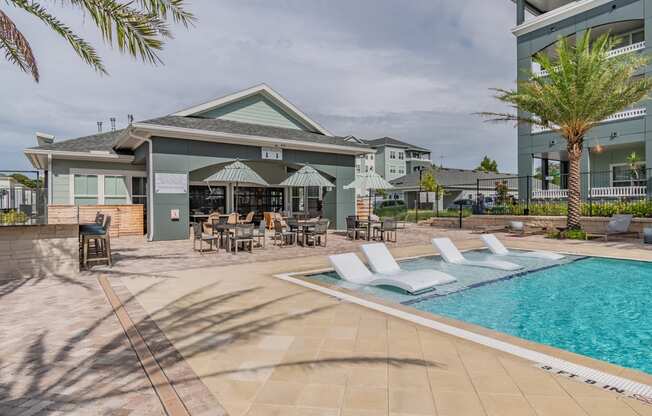 Zero-Entry Pool With Sun Lounge Chairs