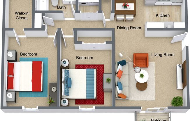 2 beds, 1 bath, 950 sqft, $936, Unit 1617