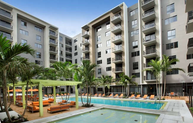 Pool and Sundeck Lounging at Berkshire Coral Gables, Miami, FL, 33146