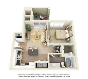 1 bed, 1 bath, 701 sqft, $1,645