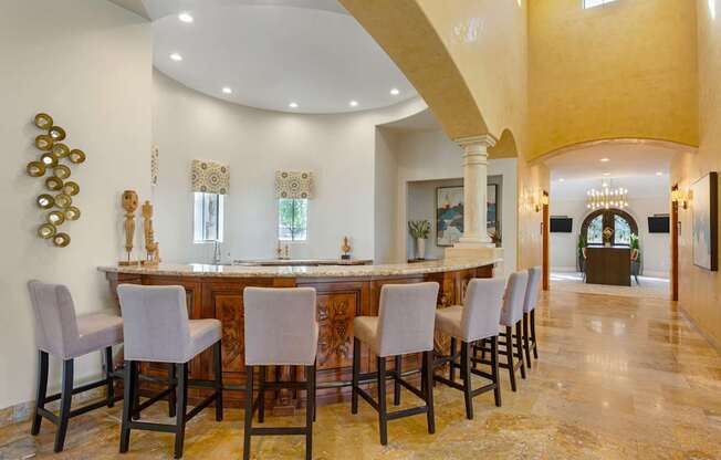 Enjoy Trevi’s bar area with elegant counter seating.