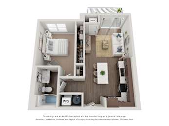 1 bed, 1 bath, 681 sqft, $1,605