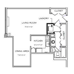 Studio, 1 bath, 589 sqft, $1,599
