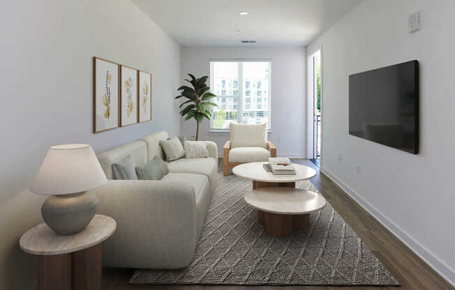 Living Room with Balcony and Hard Surface Flooring