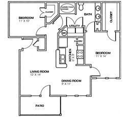 2 beds, 1 bath, 906 sqft, $1,449, Unit 9-9106
