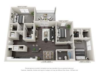 3 beds, 2 baths, 1,292 sqft, $1,965