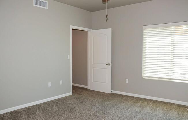 a room with a large window