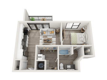 1 bed, 1 bath, 600 sqft, $1,518