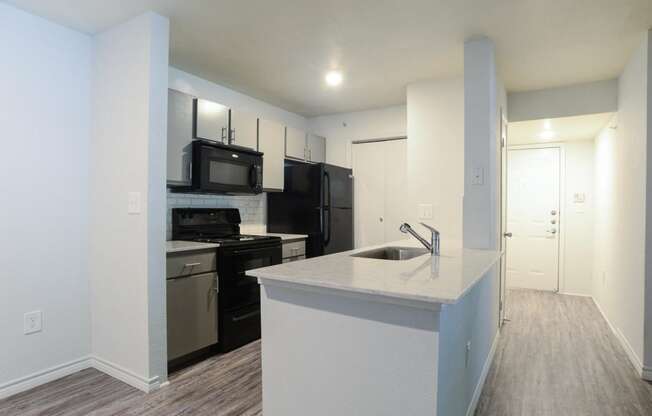 kitchen in luxury north austin apartment