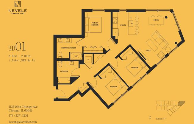 3 beds, 2 baths, 1,383 sqft, $4,650, Unit 301