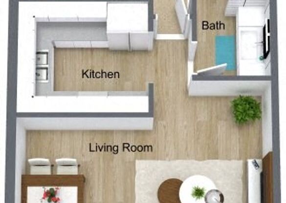 1 bed, 1 bath, 540 sqft, $865, Unit 2033E