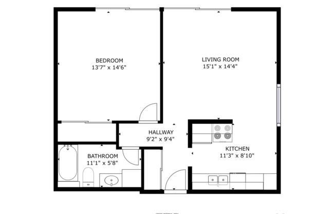 1 bed, 1 bath, 687 sqft, $1,149, Unit 105