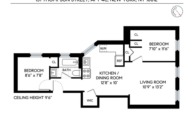 2 beds, 1 bath, $4,700, Unit 4C