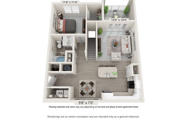 1 bed, 1 bath, 840 sqft, $2,045, Unit 2057-203