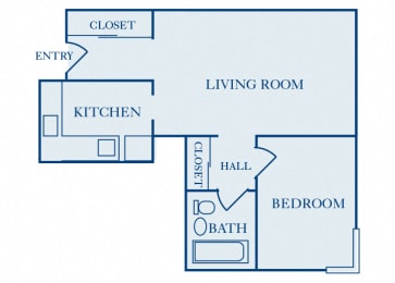 1 bed, 1 bath, 524 sqft, $737